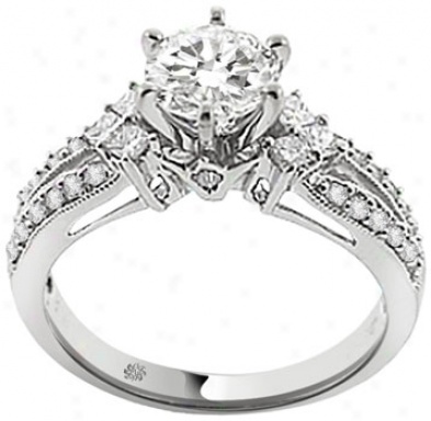 1.16 Carat Makana Diamond 18kt White Gild Engagement Ring