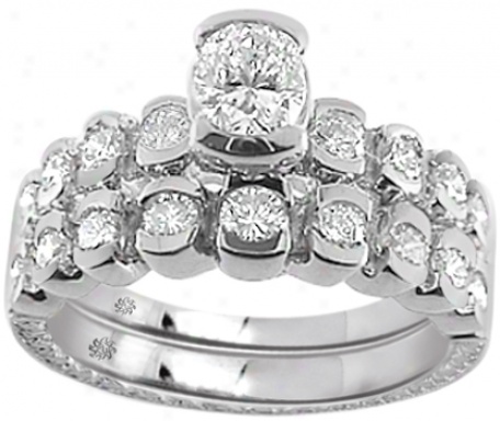 1.32 Carat Janicia Diamond 14kt White Gpld Engagement Ring
