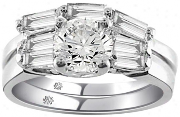1.40 Carat Ladino2 Diamond 14kt White Gold Engagement Ring