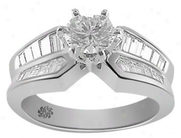 1.61 Carat Odelia Diamond 14kt White Gold Engagement Ring