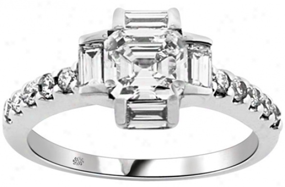 1.71 Carat Heli Diamond 14kt White Gold Engagement Ring