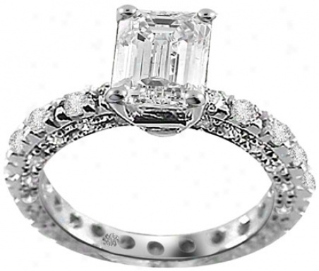 2.46 Carat Elena Diamond 14kt White Gold Engagement Ring