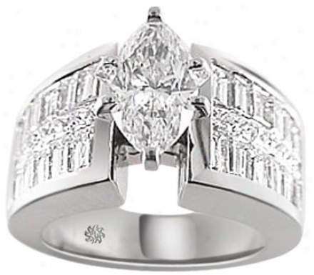 4.65 Carat Adeline Diamond 14kt White Gold Engagement Ring