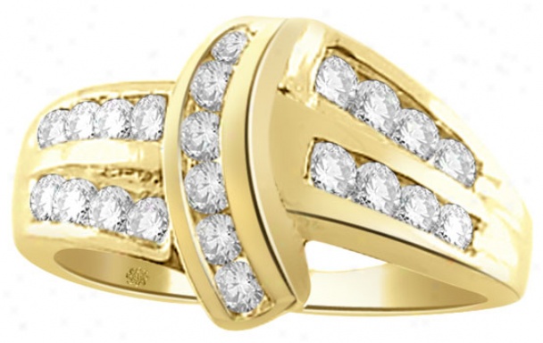 .65 Carat Channel Round Brilliant 14kt Yellow Gold Anniversary Band
