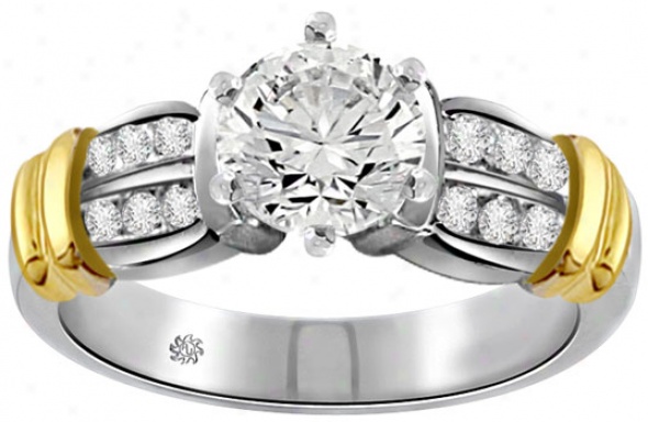 .68 Carat Willa Diamond 14kt White Yellow Gold Engagement Ring