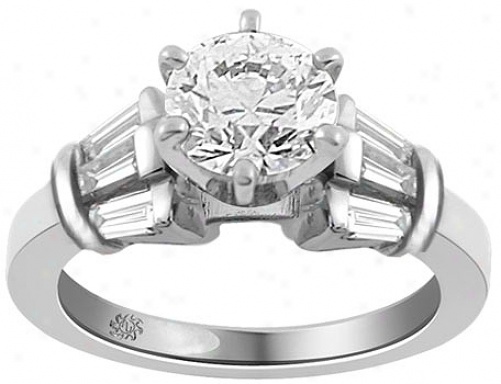 .87 Carat Hanita Diamond 14kt White Gold Engagement Ring